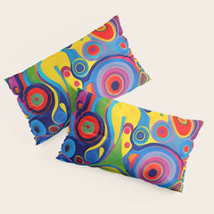 1960s Funky Psychedelic Abstract Pillow Sham