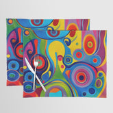 1960s Funky Psychedelic Abstract Placemat