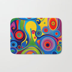 1960s Funky Psychedelic Abstract Bath Mat