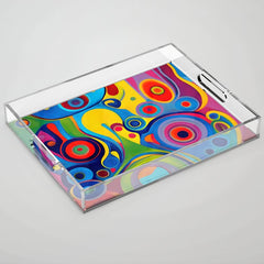 1960s Funky Psychedelic Abstract Acrylic Tray