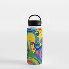 1960s Funky Psychedelic Abstract Water Bottle