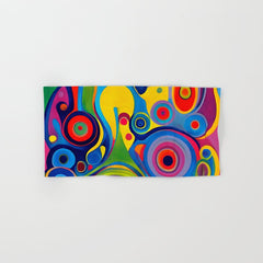 1960s Funky Psychedelic Abstract Bath Towel