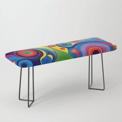 1960s Funky Psychedelic Abstract Bench