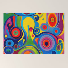 1960s Funky Psychedelic Abstract Welcome Mat