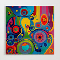 1960s Funky Psychedelic Abstract Wood Wall Art