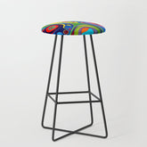 1960s Funky Psychedelic Abstract Stool