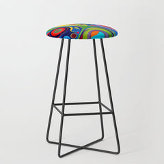 1960s Funky Psychedelic Abstract Stool