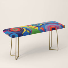 1960s Funky Psychedelic Abstract Bench