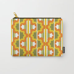 70's Summer' Orange Yellow Green Carry All Pouch