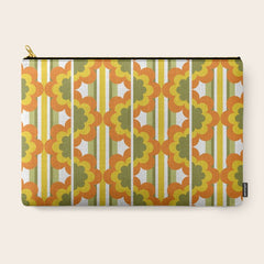70's Summer' Orange Yellow Green Carry All Pouch