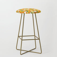70's Summer' Orange Yellow Green Stool