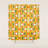 70's Summer' Orange Yellow Green Shower Curtain