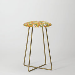 70's Summer' Orange Yellow Green Stool