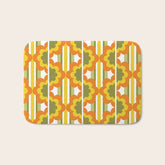 70's Summer' Orange Yellow Green Bath Mat