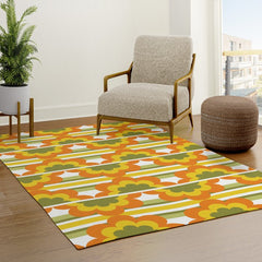 70's Summer' Orange Yellow Green Rug