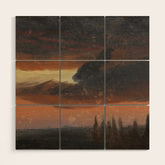 "Cloud Study over Poplars" by Knud Baade, circa 1830s-1840s Wood Wall Art