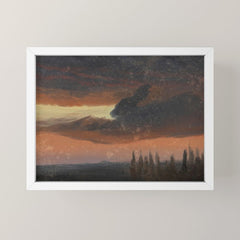 "Cloud Study over Poplars" by Knud Baade, circa 1830s-1840s Mini Art Print