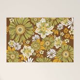 70s Retro Flower Power boho pattern Welcome Mat