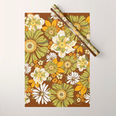 70s Retro Flower Power boho pattern Wrapping Paper