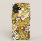 70s Retro Flower Power boho pattern iPhone Case