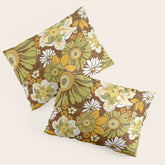 70s Retro Flower Power boho pattern Pillow Sham