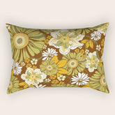 70s Retro Flower Power boho pattern Rectangular Pillow