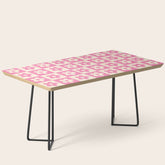 90s checkers flowers cream and pink Coffee Table