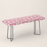 90s checkers flowers cream and pink Bench