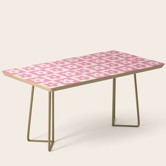 90s checkers flowers cream and pink Coffee Table