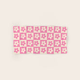 90s checkers flowers cream and pink Bath Towel