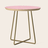 90s checkers flowers cream and pink Side Table