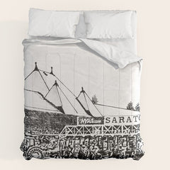 "The Starting Gate" Saratoga Springs Race Course Track Comforter