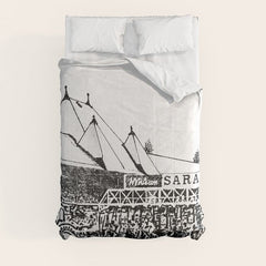 "The Starting Gate" Saratoga Springs Race Course Track Comforter