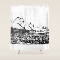 "The Starting Gate" Saratoga Springs Race Course Track Shower Curtain