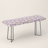 90s flowers checkers cream and lilac Bench