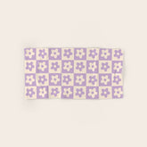 90s flowers checkers cream and lilac Bath Towel