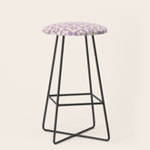 90s flowers checkers cream and lilac Stool