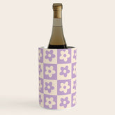 90s flowers checkers cream and lilac Wine Chiller