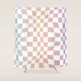 2014 gradient checked warp Shower Curtain