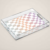 2014 gradient checked warp Acrylic Tray