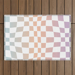 2014 gradient checked warp Outdoor Rug
