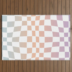 2014 gradient checked warp Outdoor Rug