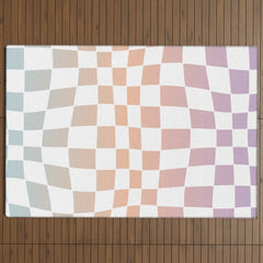 2014 gradient checked warp Outdoor Rug