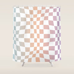 2014 gradient checked warp Shower Curtain