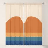 70's Retro Sunset Window Curtain