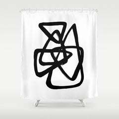 A Family Of Five White Background Shower Curtain
