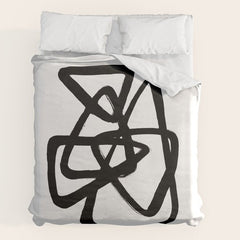 A Family Of Five White Background Duvet Cover