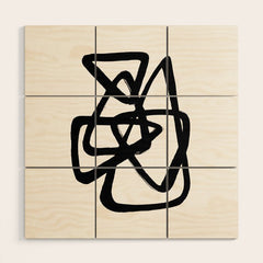 A Family Of Five White Background Wood Wall Art
