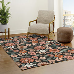 70s flowers - 70s, retro, spring, floral, florals, floral pattern, retro flowers, boho, hippie, earthy, muted Rug