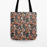 70s flowers - 70s, retro, spring, floral, florals, floral pattern, retro flowers, boho, hippie, earthy, muted Tote Bag